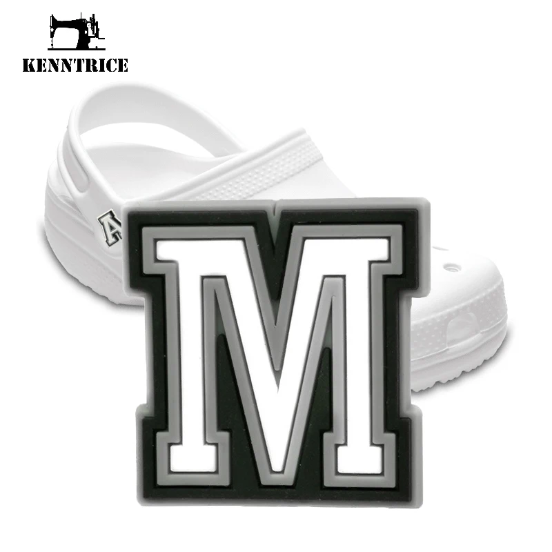 

Буквы M Номера серия 50 шт. подвески для Крока силиконовые сандалии орнамент DIY Браслеты ПВХ садовые шлепанцы украшение оптовая продажа