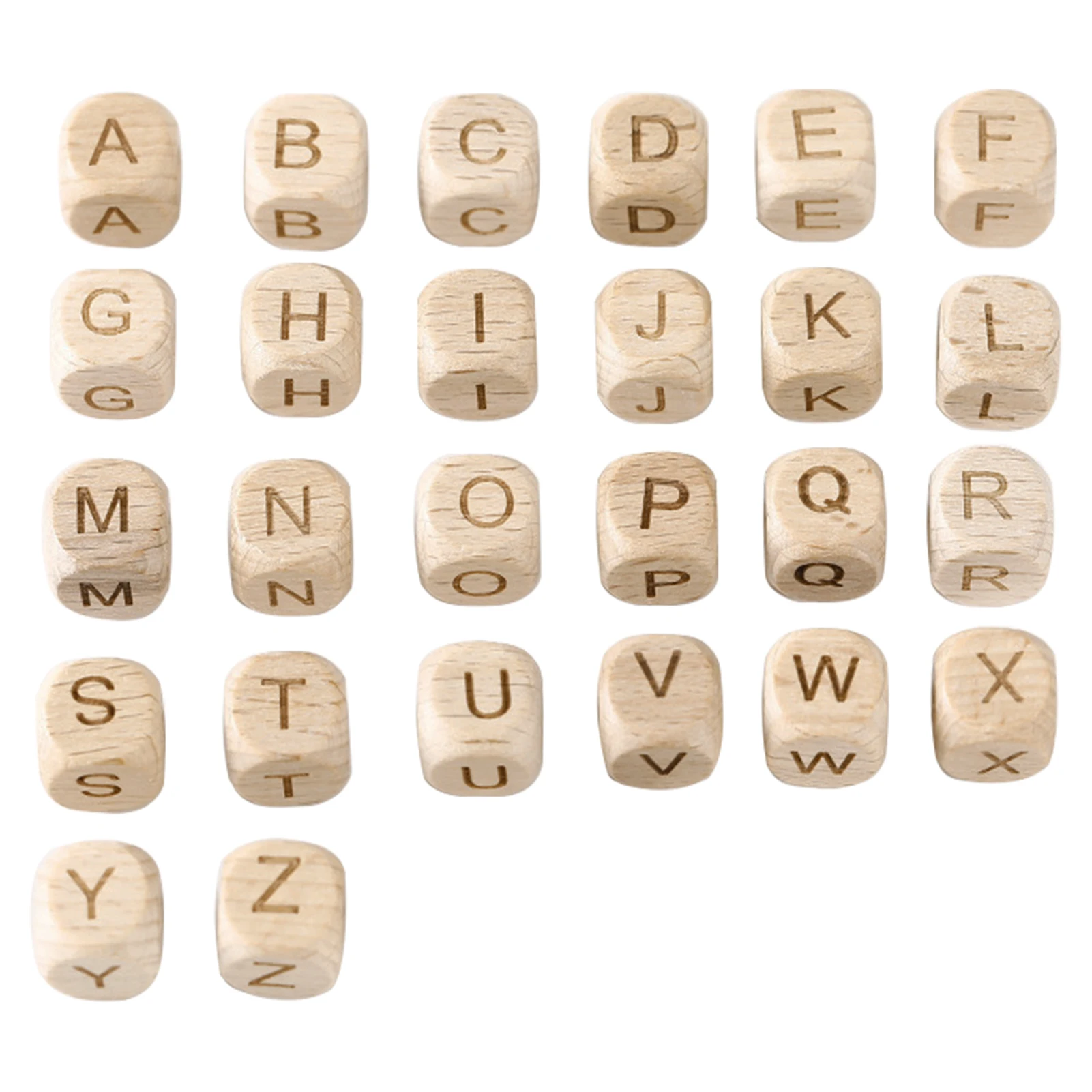 

130pcs Home 12mm Jewelry Making 26 Initial Letter Learning For Kids Auxiliary Wood Alphabet Bead Lightweight Loose DIY Craft