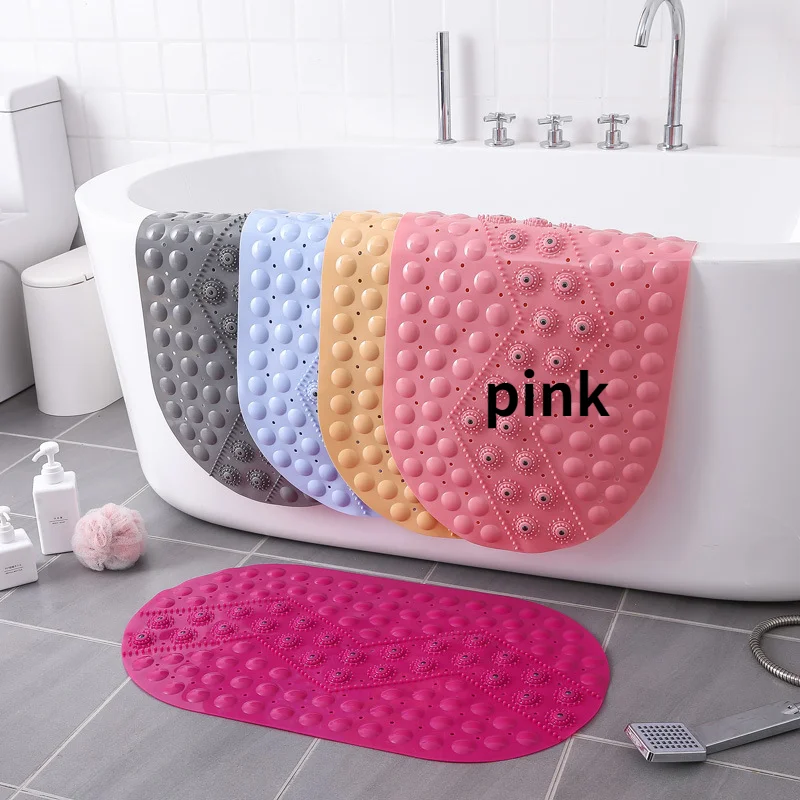 

Bath Mats Non-Slip-Mat Foot-Brush Shower Round Silicone PVC Dead-Skin-Point-Bead-Pad Stairs Floors Safety Suction Cups Mats