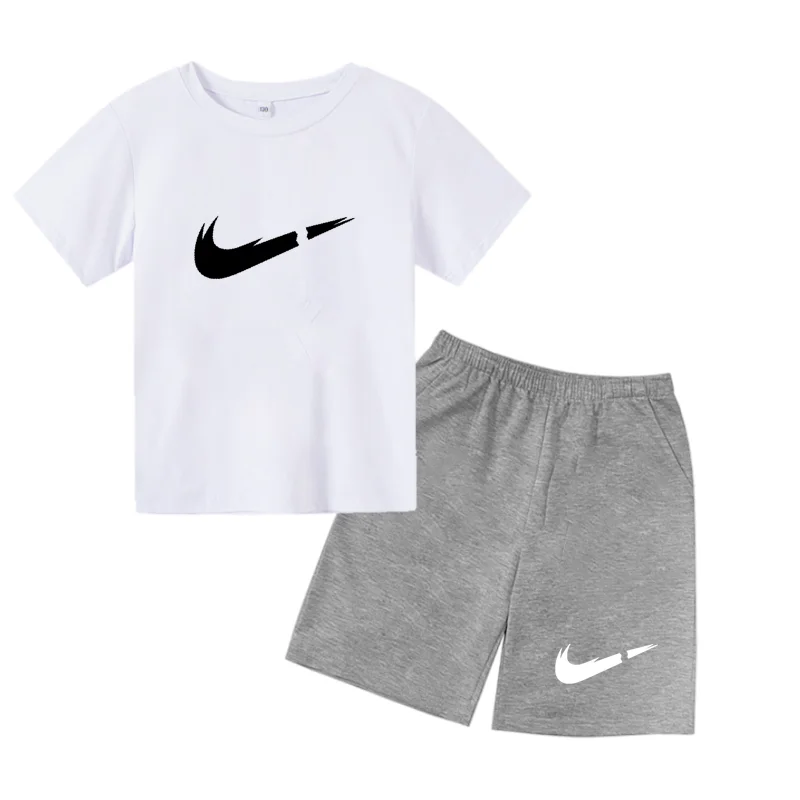 

Trendy Children's Clothing For Kids The Summer,Anime Printed T-Shirt Suit For Young Children,Short Sleeves Sets For Little Boys