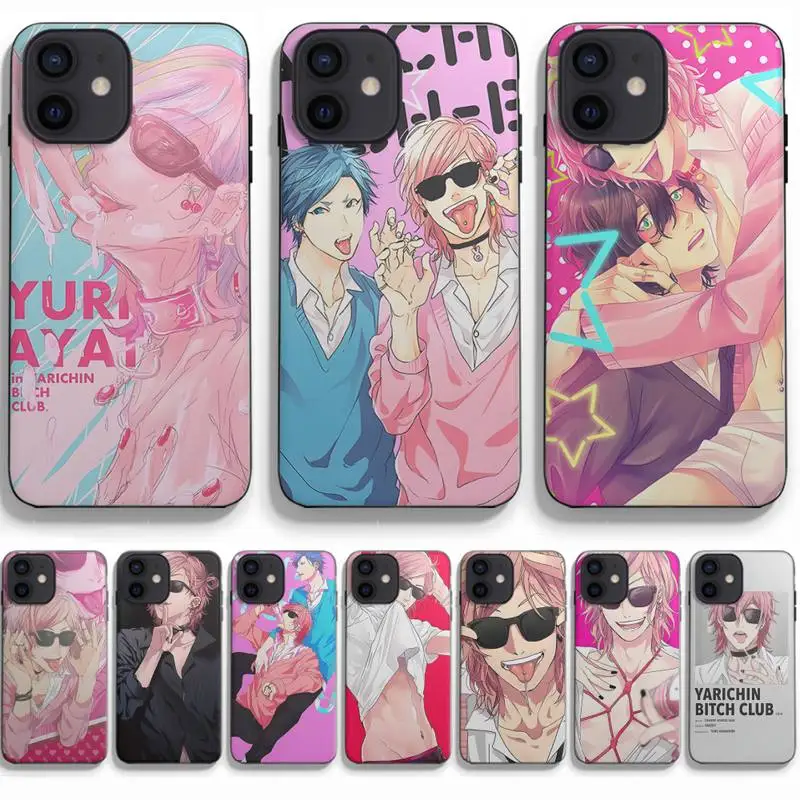 

Anime Yarichin Bitch Club Phone Case Soft For Iphone 6 6s 7 8 Plus Xr X Xs 11 12 13 Mini Pro Max Black Silicone Case