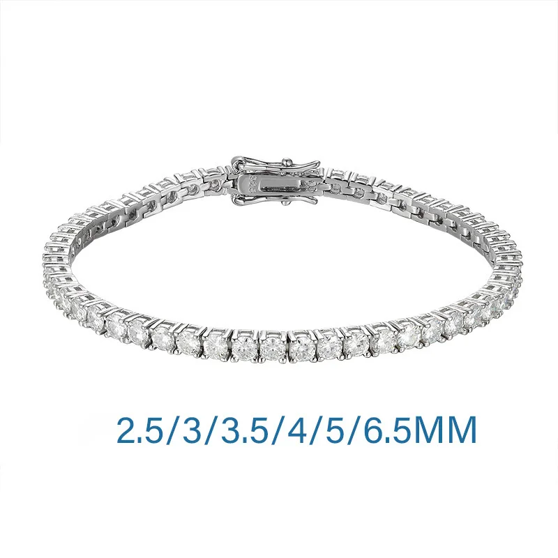 DUHO 2 5-6 5 мм настоящий муассанитовый теннисный браслет из 100% стерлингового серебра