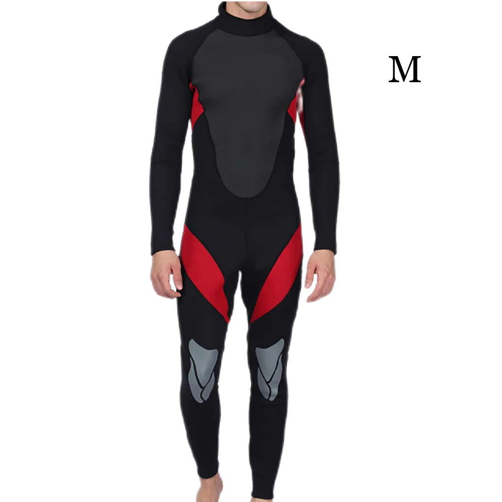 

3mm Lightweight Wetsuit Good Elasticity Bathing Suit Low Resistance Skin Friendly Nylon Swimwear for Snorkeling Red S
