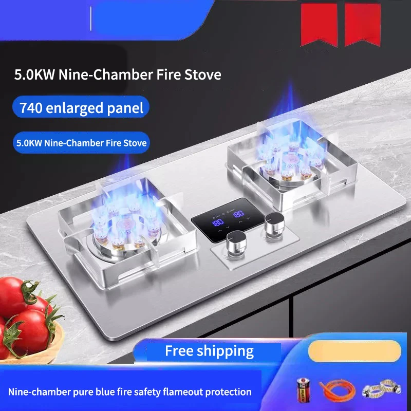 Liquefied Propane Gas Cooker Stove Home Double Embedded Gas Stove Energysaving Fierce Fire Stove Natural Gas Alkanes Gas Cooktop