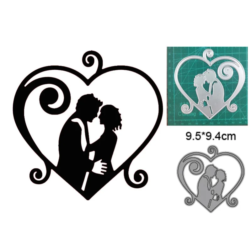 

Love Heart Frame Couple Wedding Metal Cutting Dies For DIY Scrapbook Paper Cards Embossed Decorative Craft Die Cut New