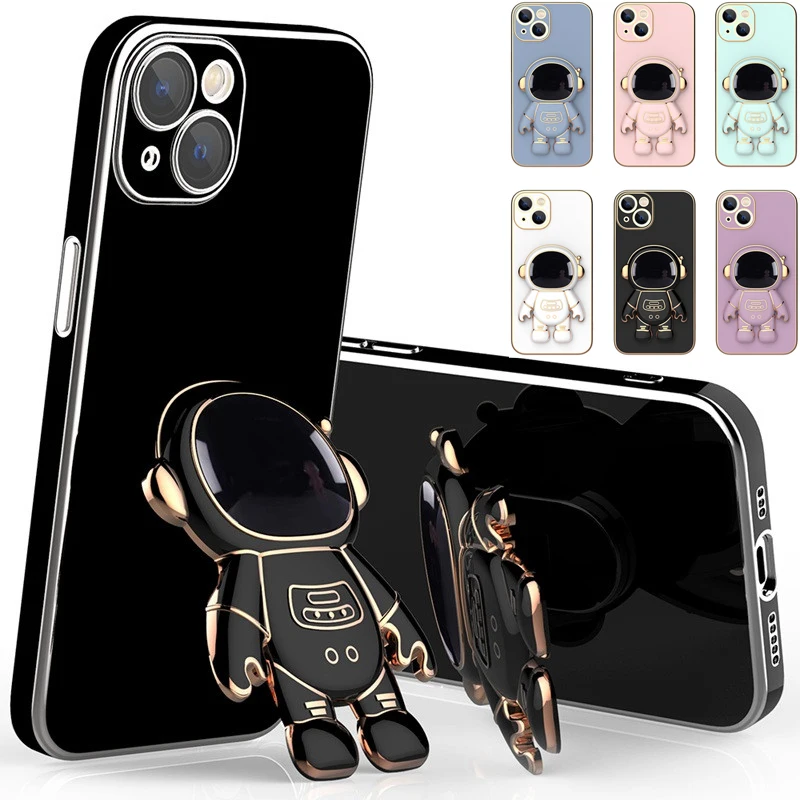 

Electroplated astronaut folding stand case For Samsung Galaxy Note 20 S20 S21 FE S22 Ultra 5G Camera protector cover S22 Plus
