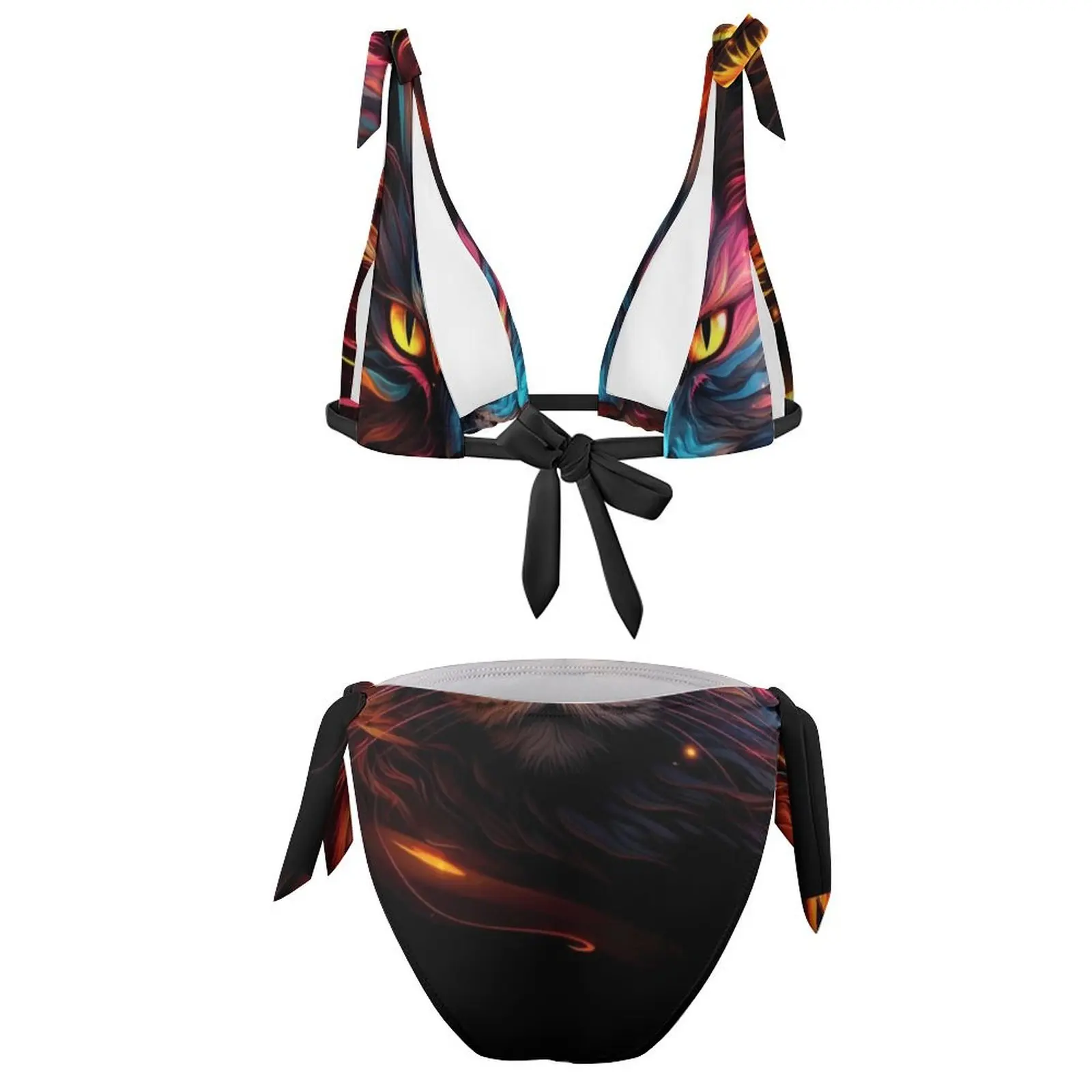 Купальник-бикини женский с эффектом пуш-ап и принтом