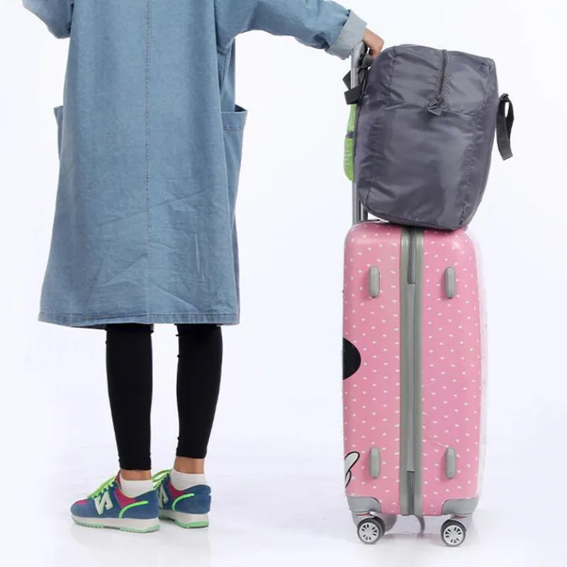 High Capacity Travel Bag Women Folding Duffle Weekend Bag Nylon Travel Organizer Clothing Packing Cubes Hand Luggage Storage Bag images - 6