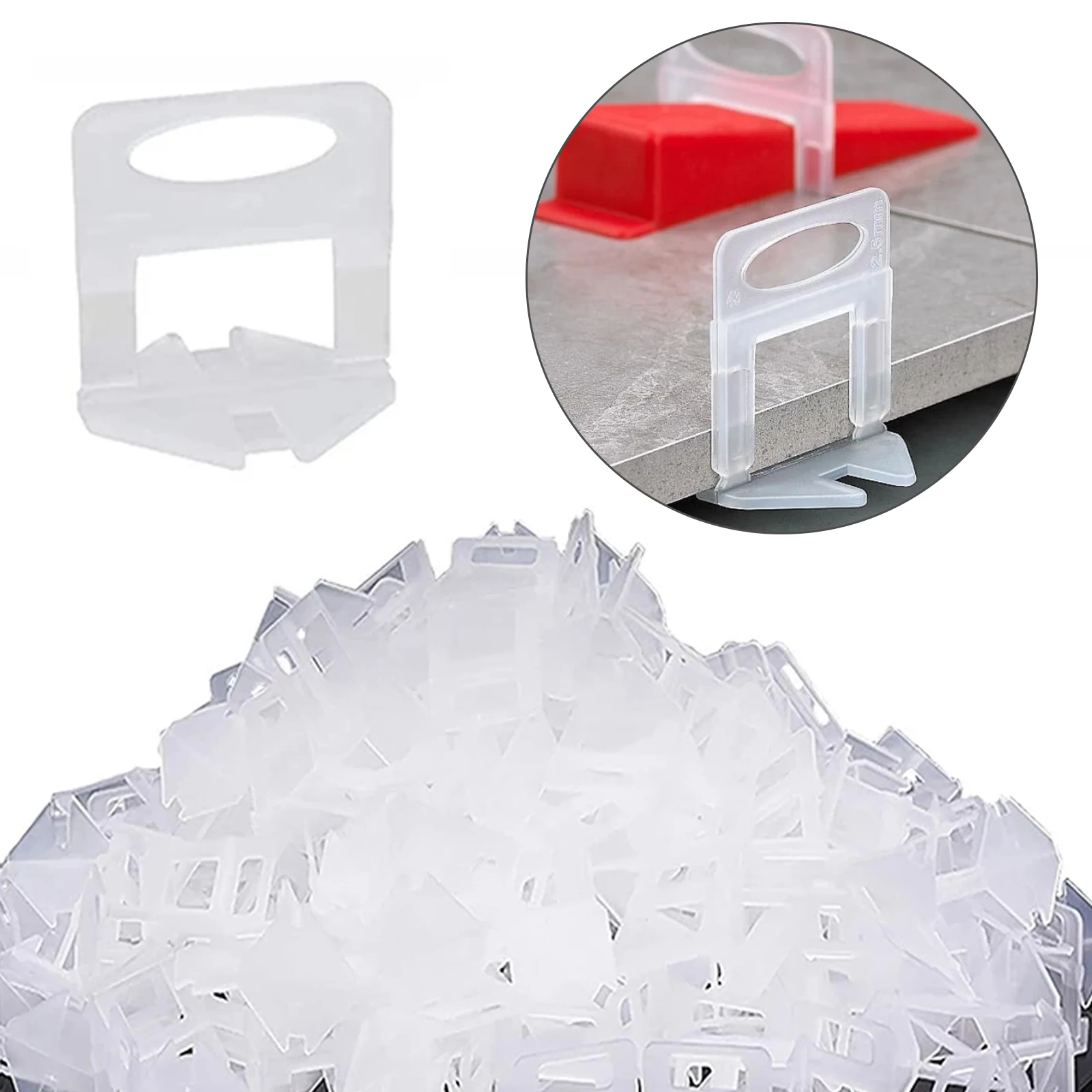 

Tile Leveling System 2mm,300 pcs Tile Spacer Clips,for Floor Tile Spacers Wall,Ceramic Tile and Stone Installation (2mm-Clips)