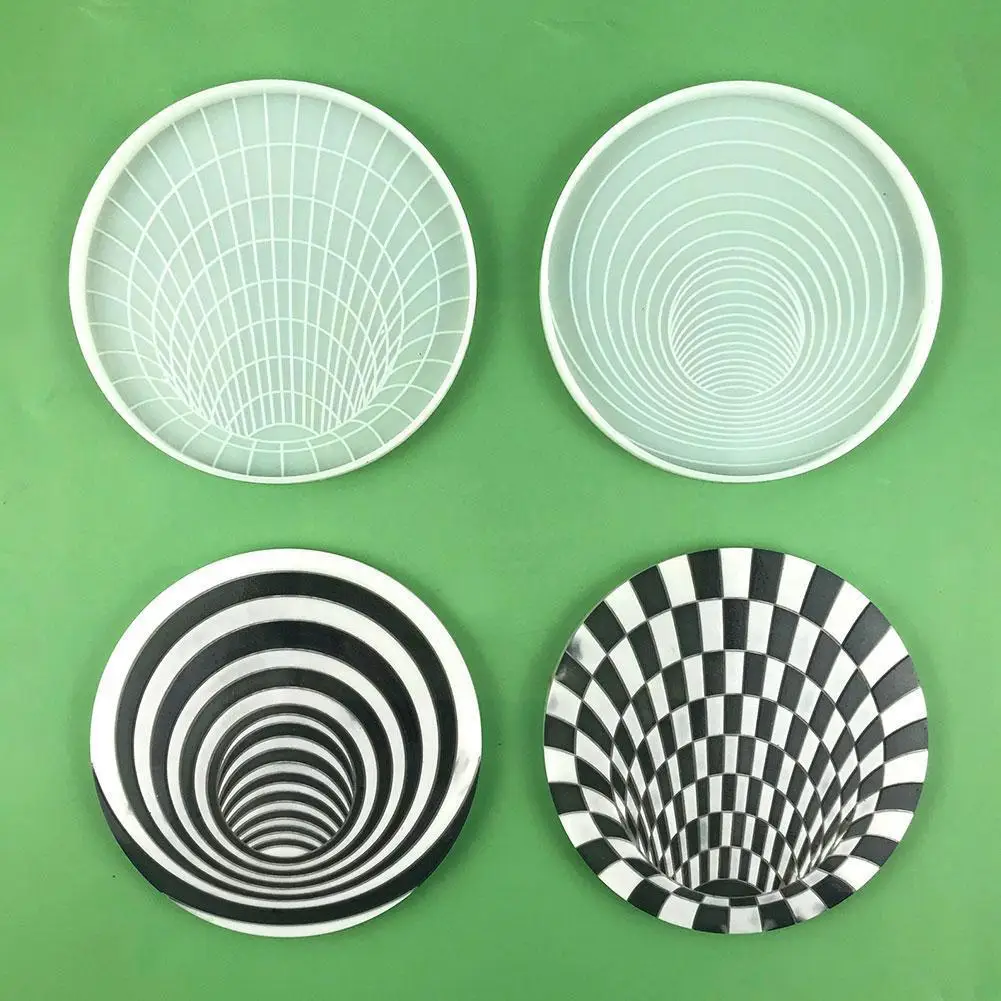 

Round Abstract Coaster Mold Geometric Coaster Epoxy Silicone DIY Tea Resin Resin Crafts Coaster Trap-shaped Molds Mold M8J4