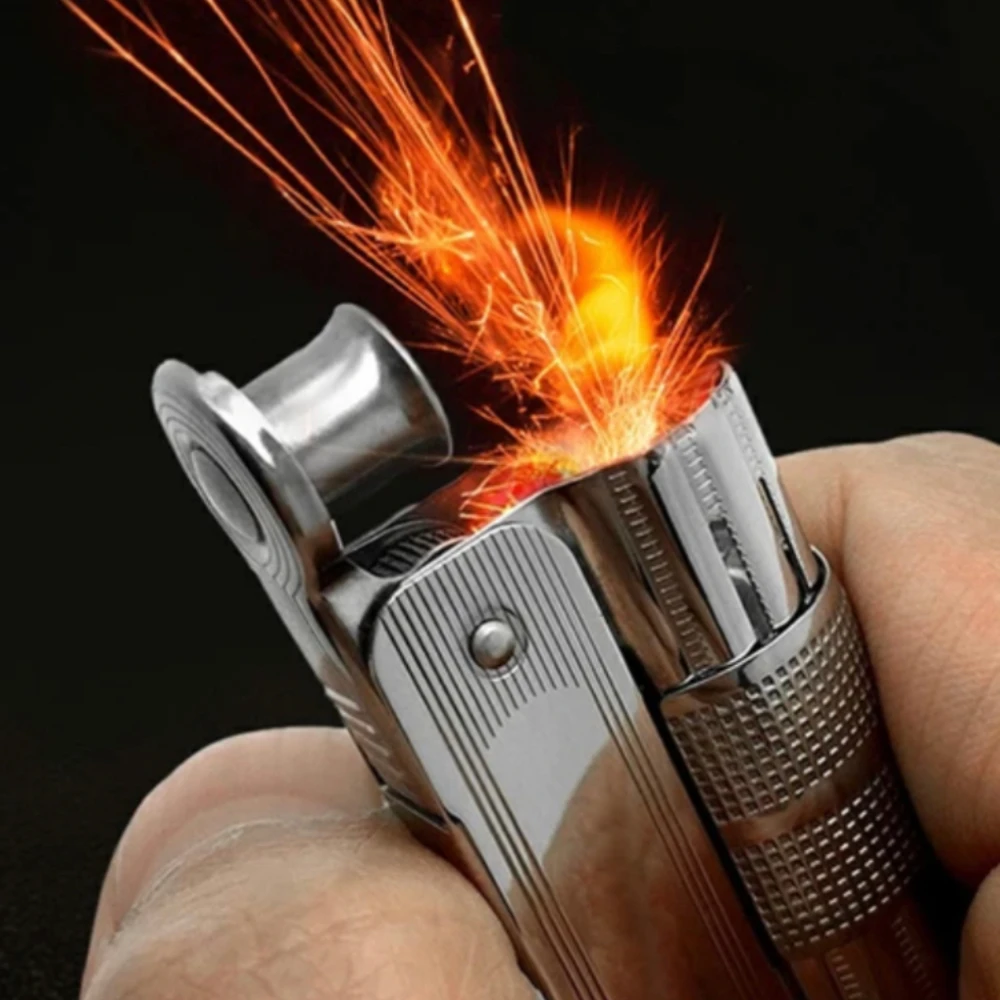 

Austrian square old stainless steel lighter original gasoline cigar lighter creative gasoline kerosene lighter
