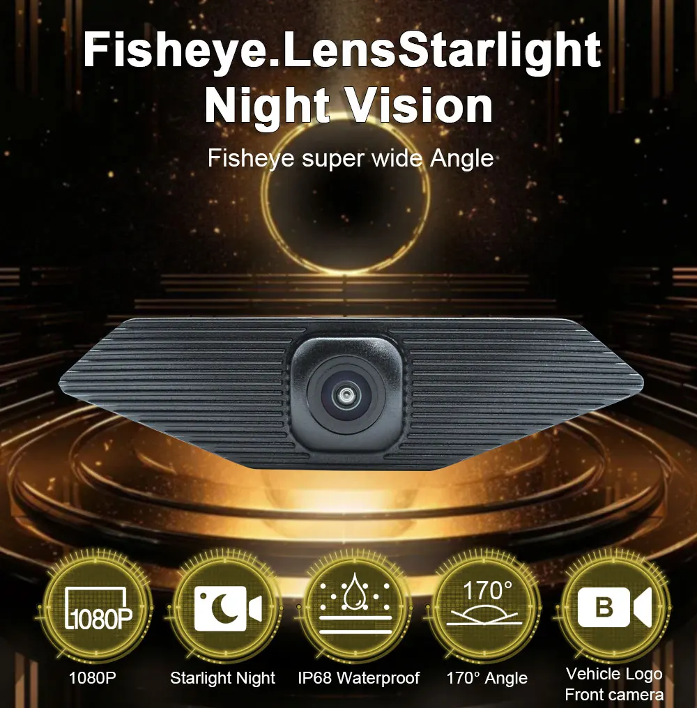 170 ° Автомобильная передняя камера с объективом рыбий глаз AHD 1080P для Honda ZR-V ZRV RZ 2022