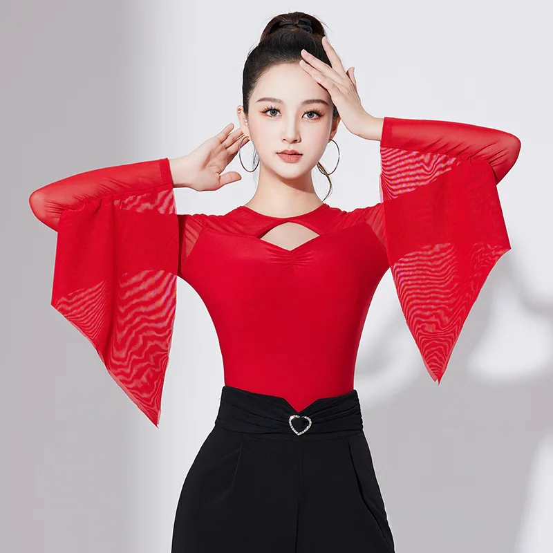 Современный танцевальный костюм для женщин и взрослых 2024 женский новый топ