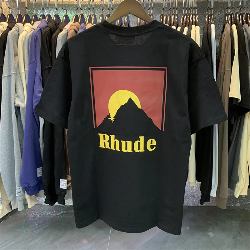 

Rhude Spring And Summer New Printed Cotton Short-Sleeved T-Shirts For Men And Women