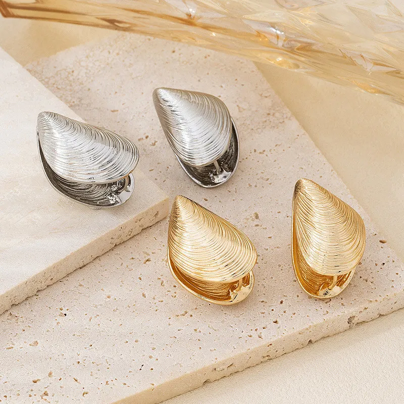 Металлические серьги Cowry в виде ракушек европейском и американском стиле