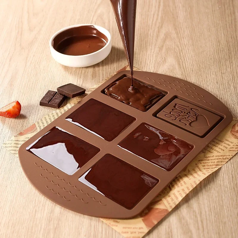 

6 Cavity Silicone Chocolate Mold Jelly Block Bar Mold Epoxy Ice Tray Fondant Cake Kitchen Baking Supply Decorating Candy Tool
