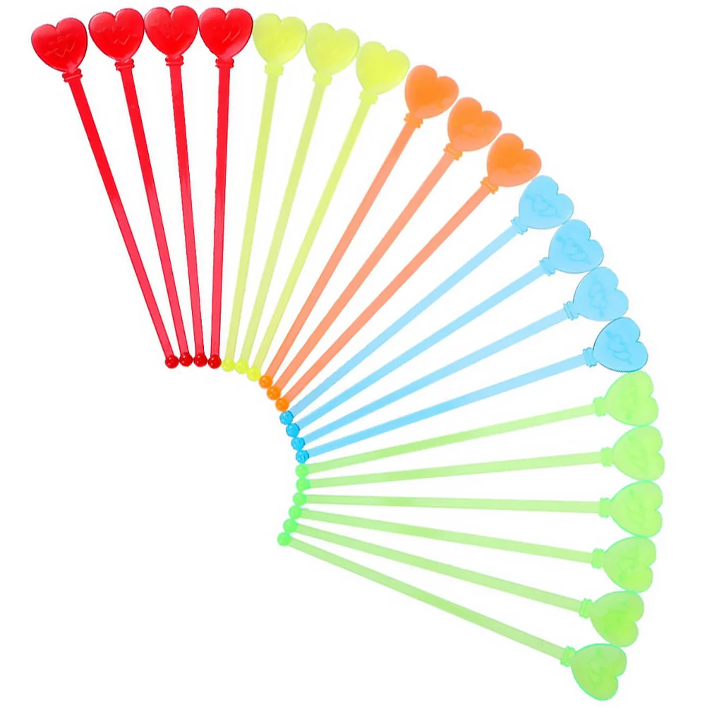 

40pcs Heart Shape Swizzle Sticks Stirring Rod Cocktail Coffee Stirrers Desserts Mixing Rod Wedding Party for Bar Home ( )