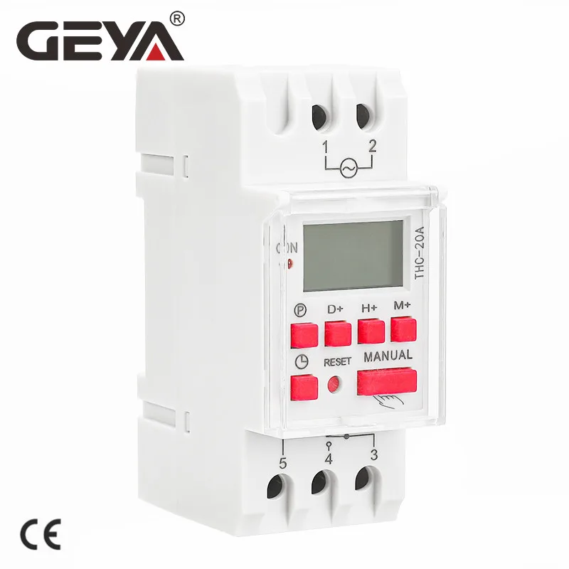 Фото Таймер GEYA на Din-рейку постоянного тока, 16 А, 20 А, 30 А, программируемый на неделю цифровой таймер с ЖК-дисплеем, таймеры 12 В, 24 В, 110 В, 220 В №1