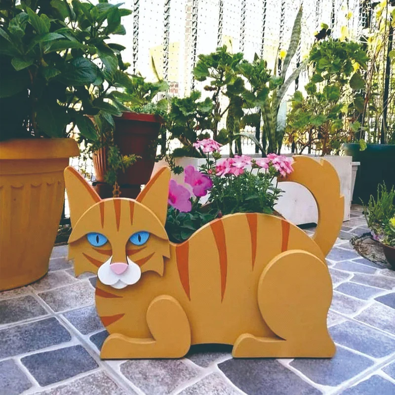 Дешево Горшок для растений в виде животных, милая кошка, горшок для растений, горшок для сада, котят, горшок в форме D, украшение для улицы и помещени...