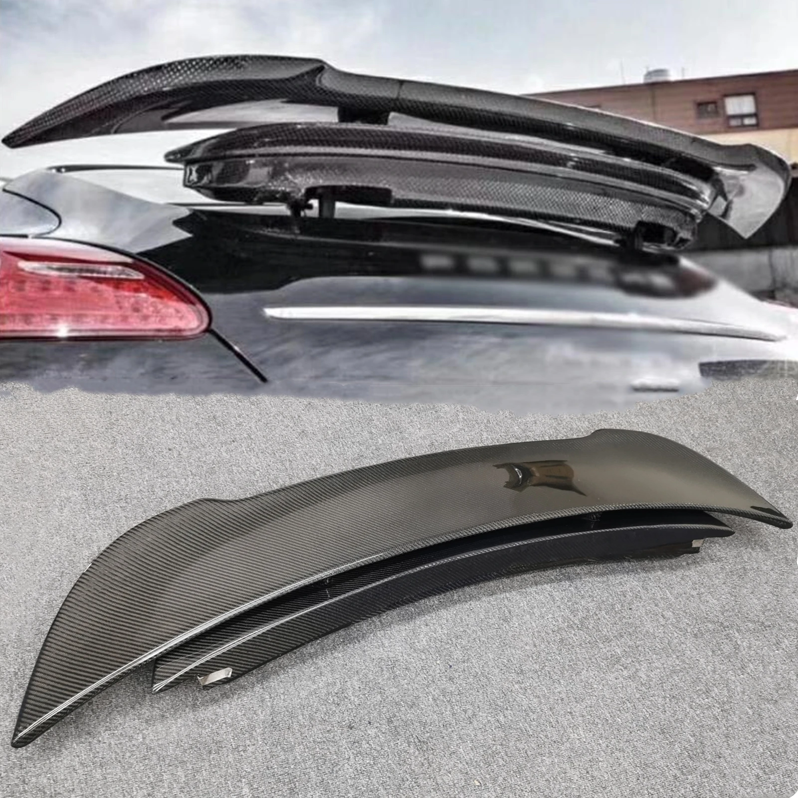 

Задний спойлер крыло для Porsche Panamera 970,1 2010-2013 крышка багажника из настоящего углеродного волокна крышка крыши хвостовой клапан разделитель губа утюжок отделка