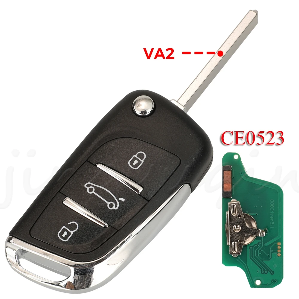 

Jingyuqin модифицированный откидной дистанционный ключ автомобиля ASK/FSK 433 МГц ID46 для Peugeot 207 308 307 407 607 807 для Citroen C2 C3 C4 Ce0536/0523