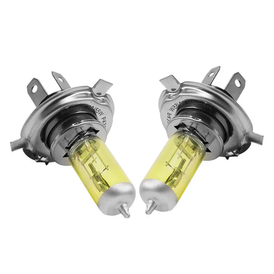 

Car Xenon Headlights Headlamp Lamp Bulbs Yellow Waterproof DC 12V Halogen 2x