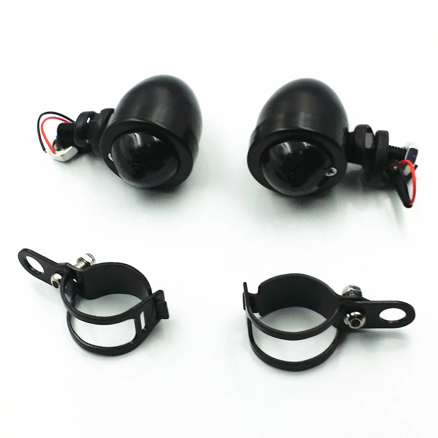 

Smoke Bullet Turn Signal Light Fork Clamp For Harley Honda Kawasaki Suzuki VT CB