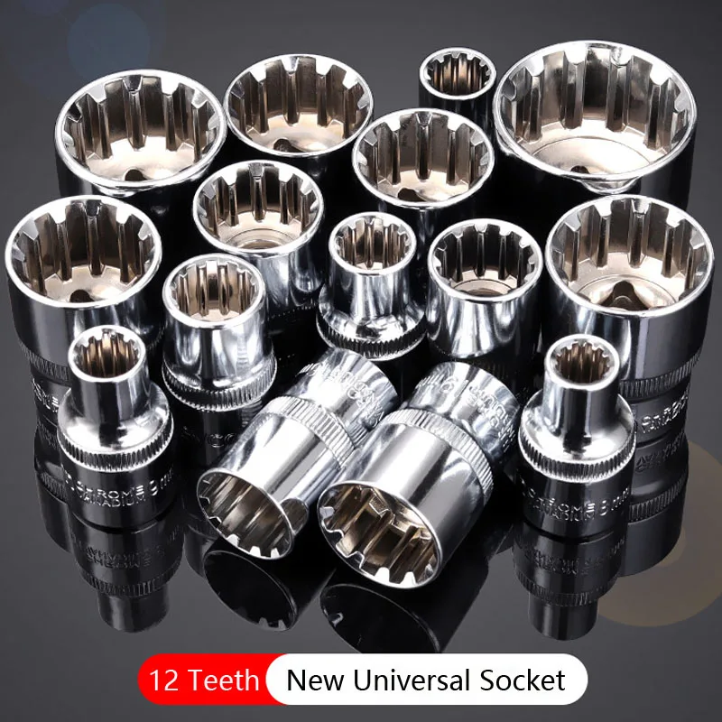 

1pcs 1/2" Drive Tooth 12 Point ocket Wrench Head 6-32mm CR-V Anti-rust Socket Bit for Mmany Types of Nut Removal Hand Tools