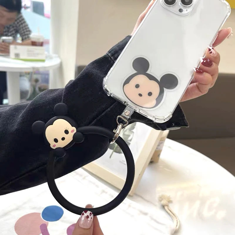 Disney Mickey Minnie Mouse Keychain Ladies Fashion Cute Romantic Vintage Keychain Charm Korea 90s Aesthetic Bag Phone Chain Gift