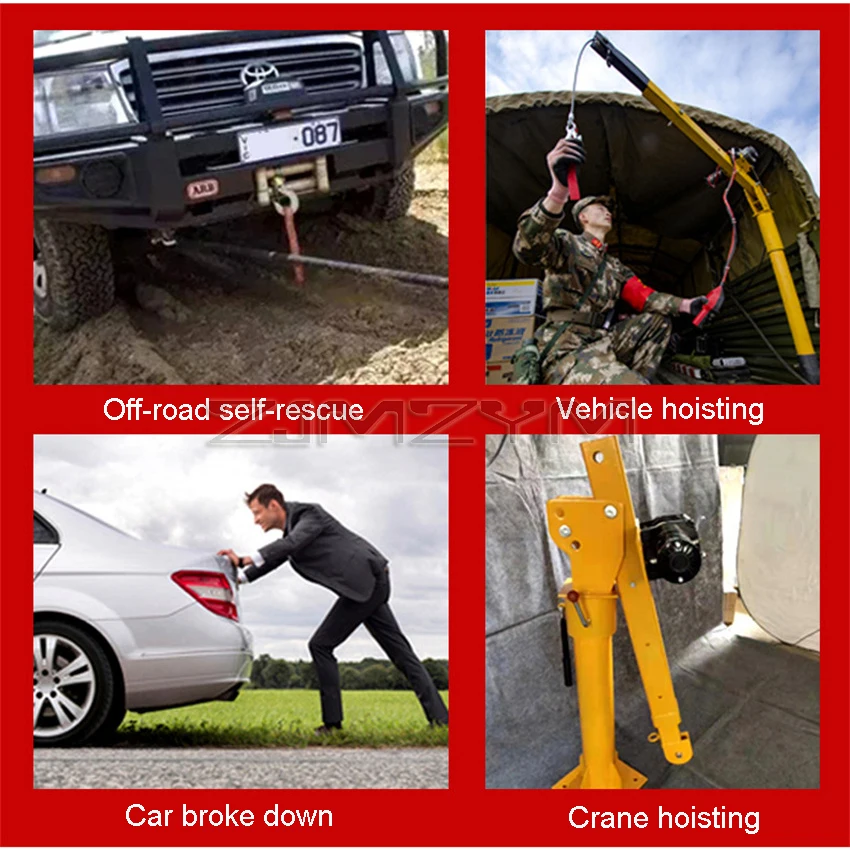 Автомобильная самоспасательная лебедка для бездорожья 2000 фунтов 3000 12 В 24