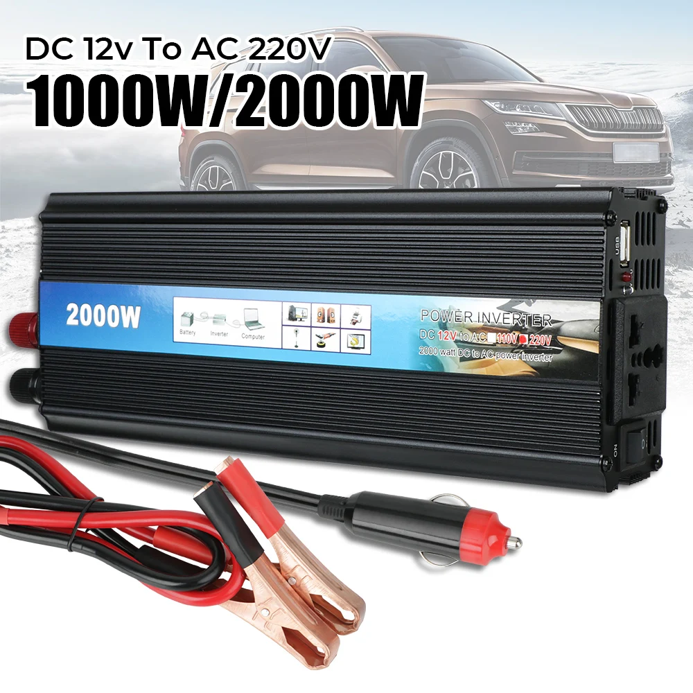 

Caravan RV Accessories Sine Wave Inverter DC 12V To AC 220V 300W 1000W 2000W Volt Converter Camper Car Power Adapter USB Charger