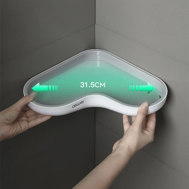 Настенный стеллаж для ванной комнаты без отверстий треугольная стеллажная полка