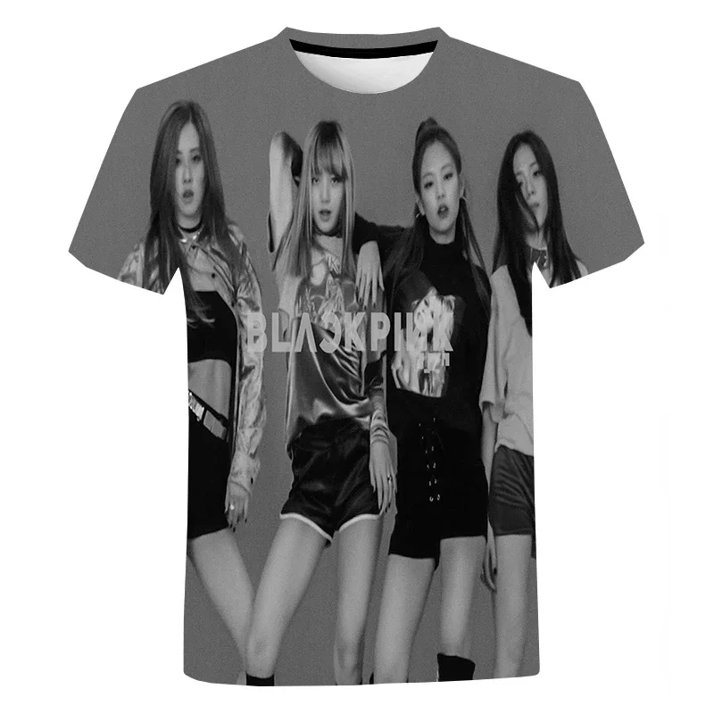 

Korean Popular Girl Group Black Pink 3D Print T-shirt for Women Clothing Jisoo Jennie Rose Lisa Tops Fashion Oversized T Shirt
