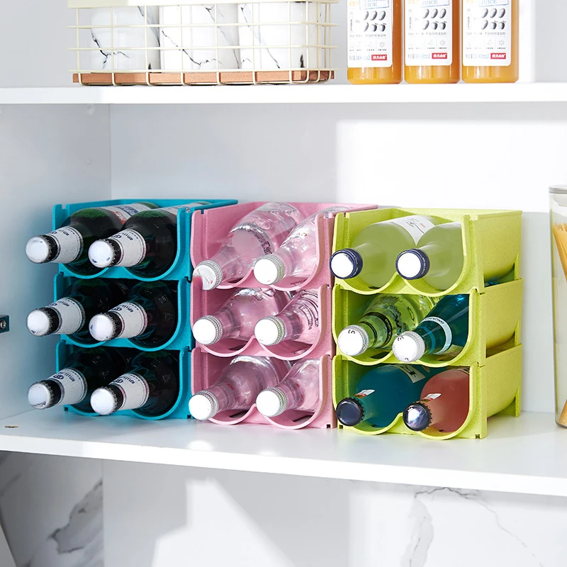 Kitchen Organizer Refrigerator Rack Shelf Can Beer Wine Bottle Holder Rack Organizer Kitchen Storage Fridge Organizer Shelves