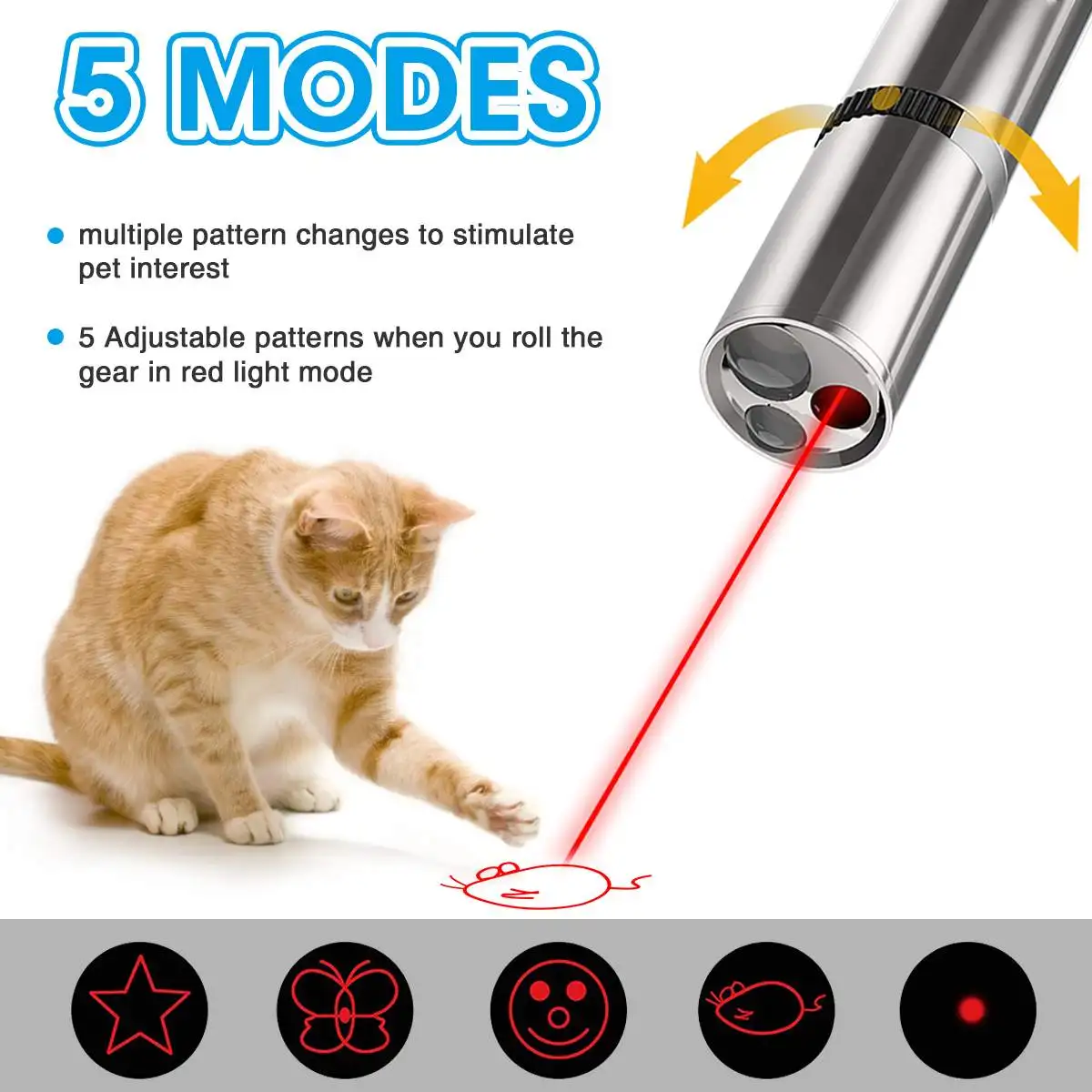 USB Перезаряжаемая Кошачья Игрушка Фонарь Красный Инструмент LED Встроенный Аккумулятор УФ Освещение для Тренировки Домашних Кошек