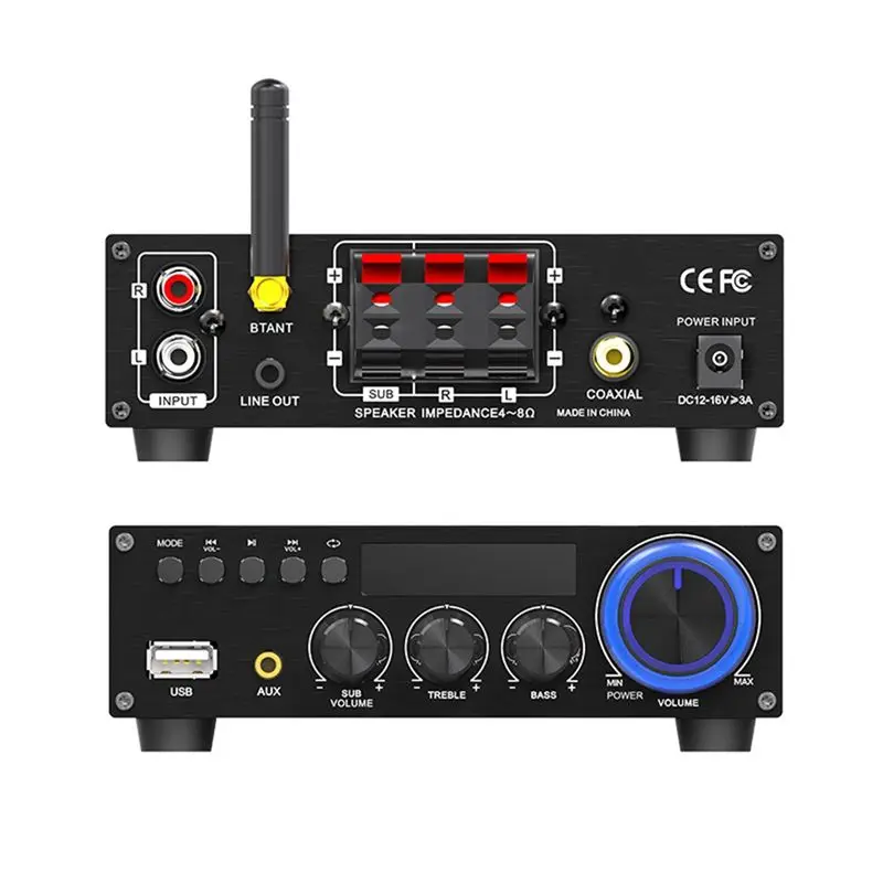 Фото Усилитель мощности Lepy LP-T1 30Wx2+60W 2.1-канальный, с супербасом, Bluetooth 5.1, коаксиальным входом, USB, пультом ДУ, вилка стандарта США №2