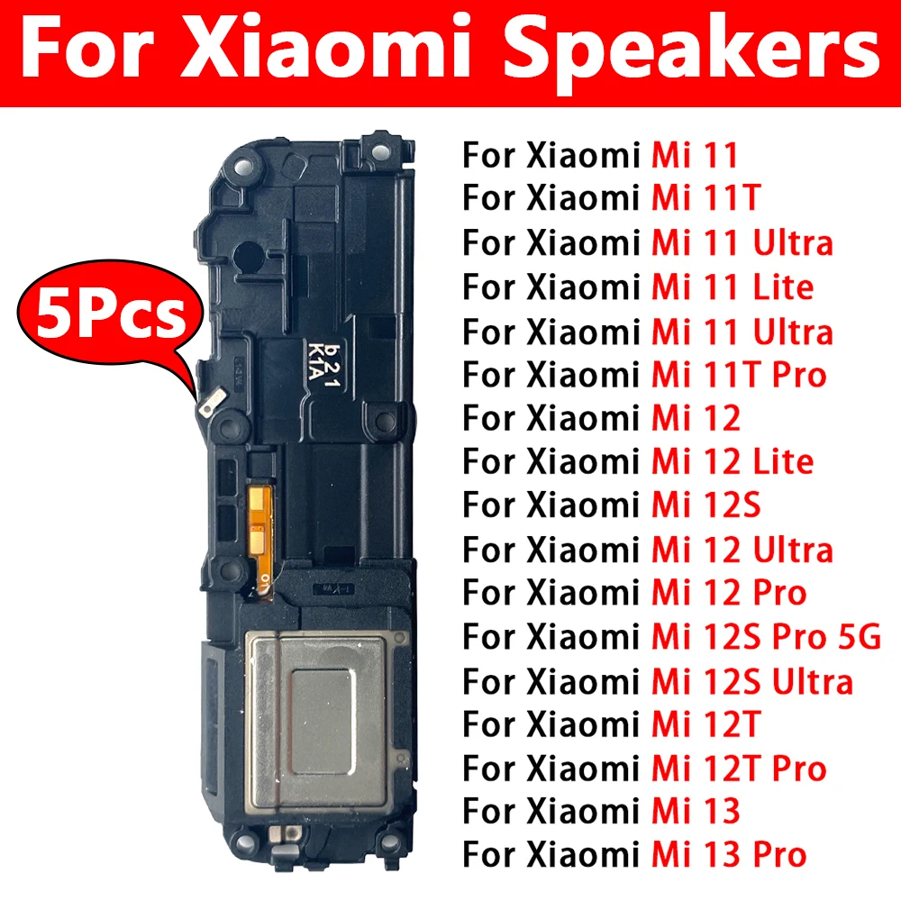 

5Pcs，Loudspeaker Bottom Loud Ringer Horn Flex Speaker For Xiaomi Mi 11 12 13 11T Lite Pro Ultra Buzzer Loud Speaker Flex Cable