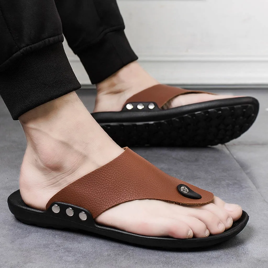 

Men Summer Flip Flop Beach Slipper Comfortable T-Strap Open Toe Slippers Men Flip Flops Man Chaussons Chanclas Hombre Zapatos