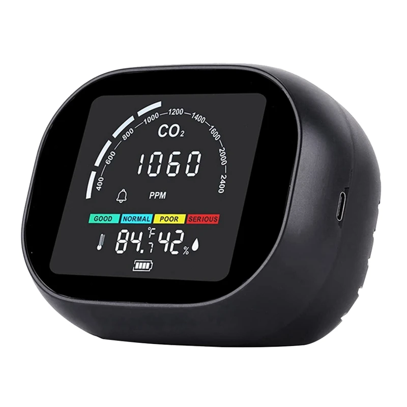 

1 Set CO2 Air Quality Monitor Indoor Carbon Dioxide Detector CO2 Alarm Meter Plastic CO2 Air Quality Monitor For Car