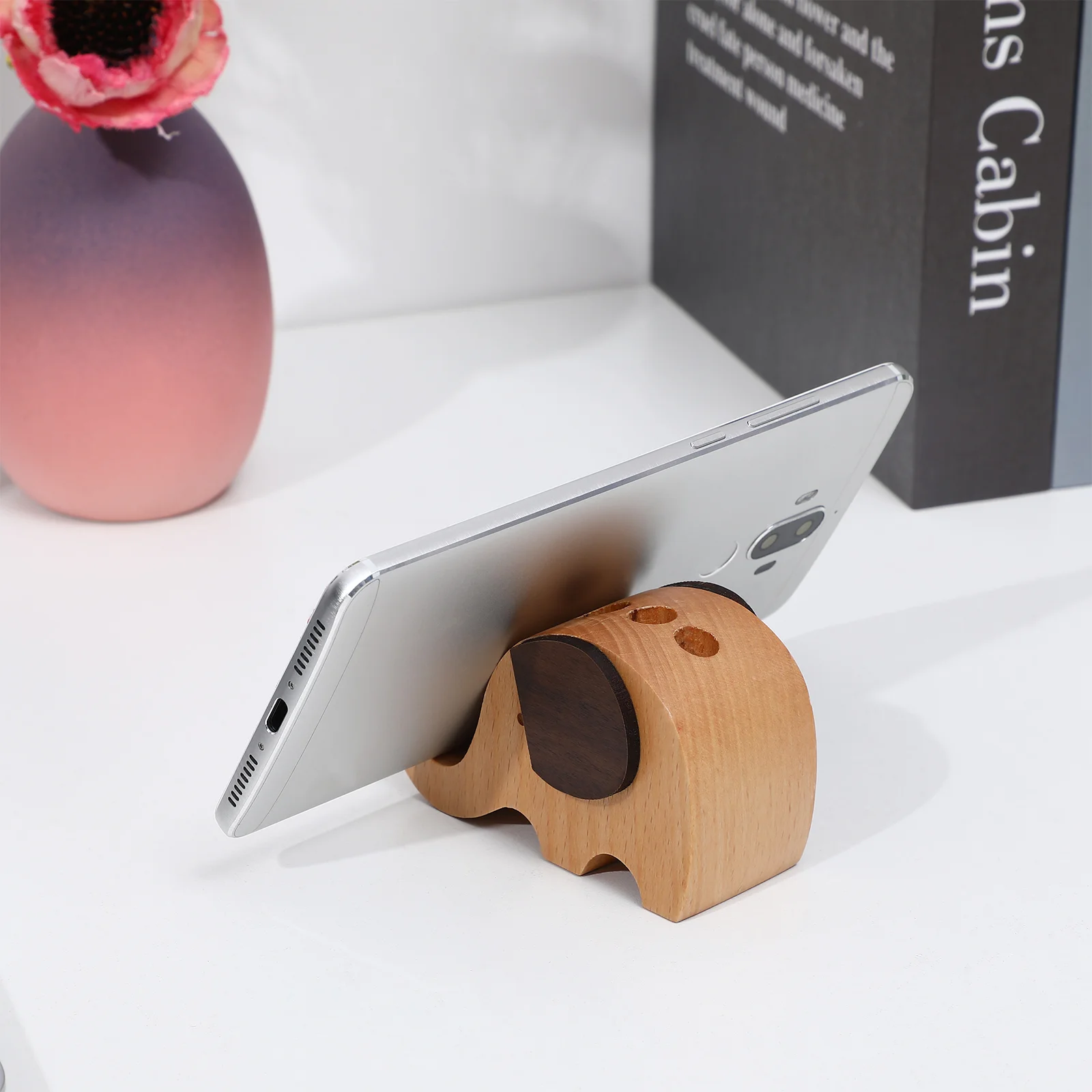 

Elephant Wood Holder Wood Desk Organizers Teacher Decor Stuff Cute Phone Pot