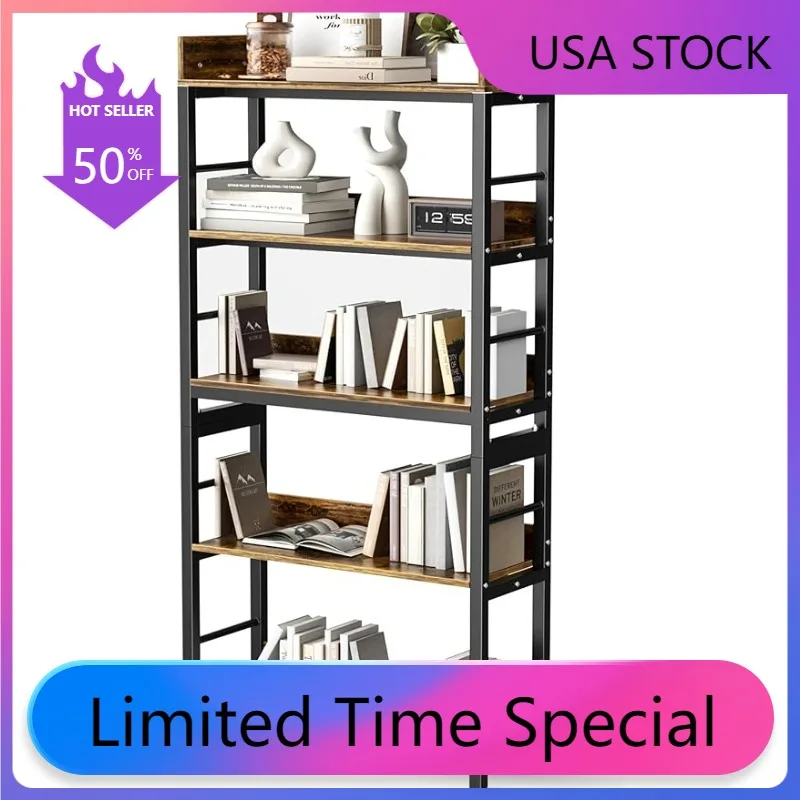 

Промышленные деревянные и металлические книжные полки, полка для книг, для дома, маленькое и угловое пространство, высокие полки для хранения книг, стеллаж для демонстрации