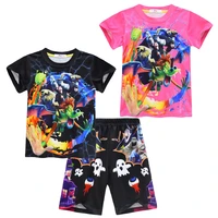 summer kids anime clothes boys girls hotel transylvaniaing tshirt and pants sets short sleeve clothing children birthday outfits