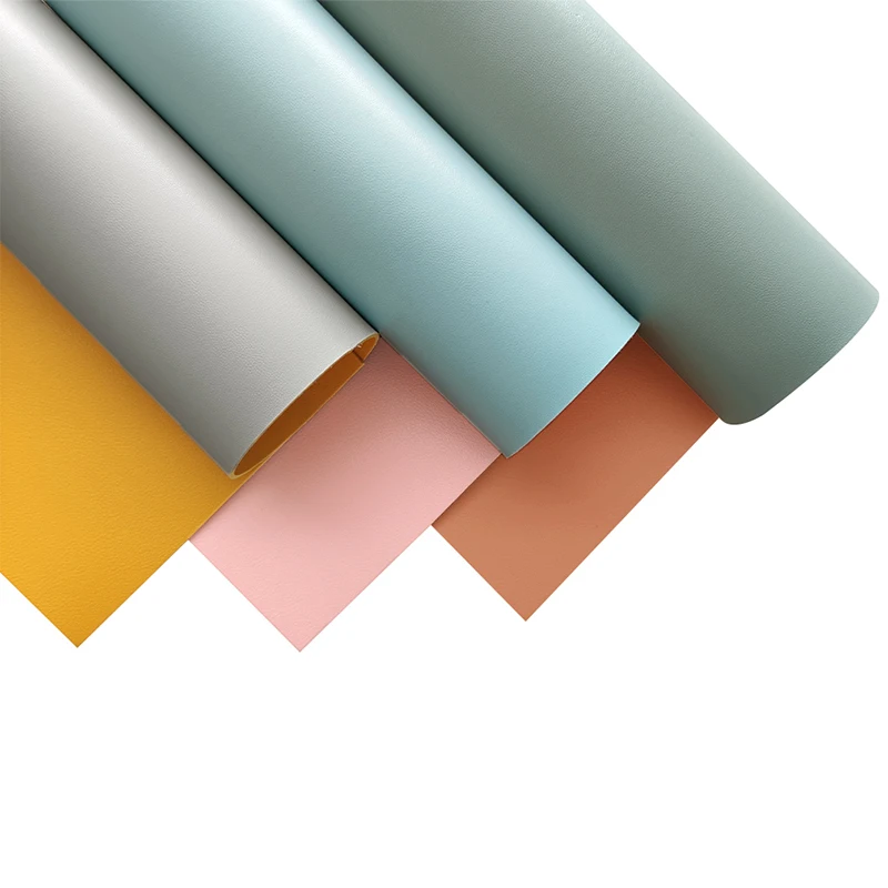 

46*135CM XHT43812 Different Colors in Two Sides Pastel Solid Color Synthetic Leather for Making Card Holder Cover Bag Waist Belt