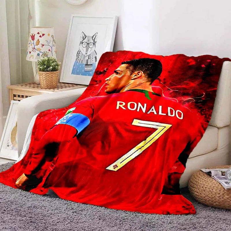 

Cristiano Ronaldo Pattern Blanket Flannel Breathable Super Warm Throw Blankets for Bedding Travel Bedroom Soft Throws Home Decor