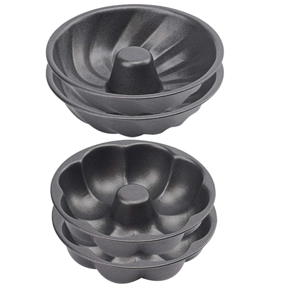 

4 Pcs Mini Ice Cube Tray Heat-resistant Donut Mold Pan Doughnut Forming Thickened Carbon Steel Creative Making