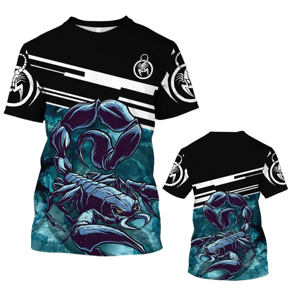 

Refreshing Summer Men's Animal Series Scorpion 3D Printing Round Neck Large Loose Sport Casual T-shirt Cool Street Quick Dry Top