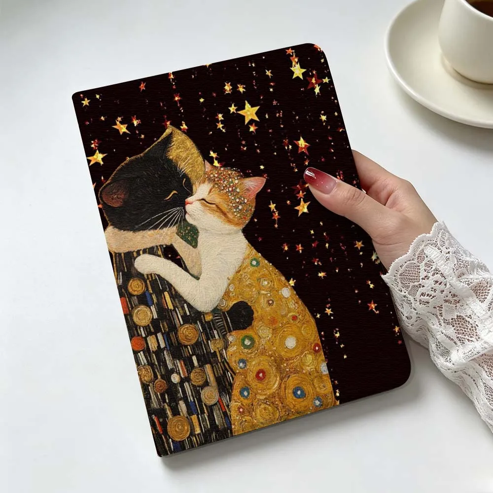 Фото Чехол Golden Art Cat Cute Soft для планшетов Apple iPad Pro Mini A16 A17 A14 4 5 6 7 6-го 7-го поколения 9.7 12.9 11 13 M4 дюймов №1