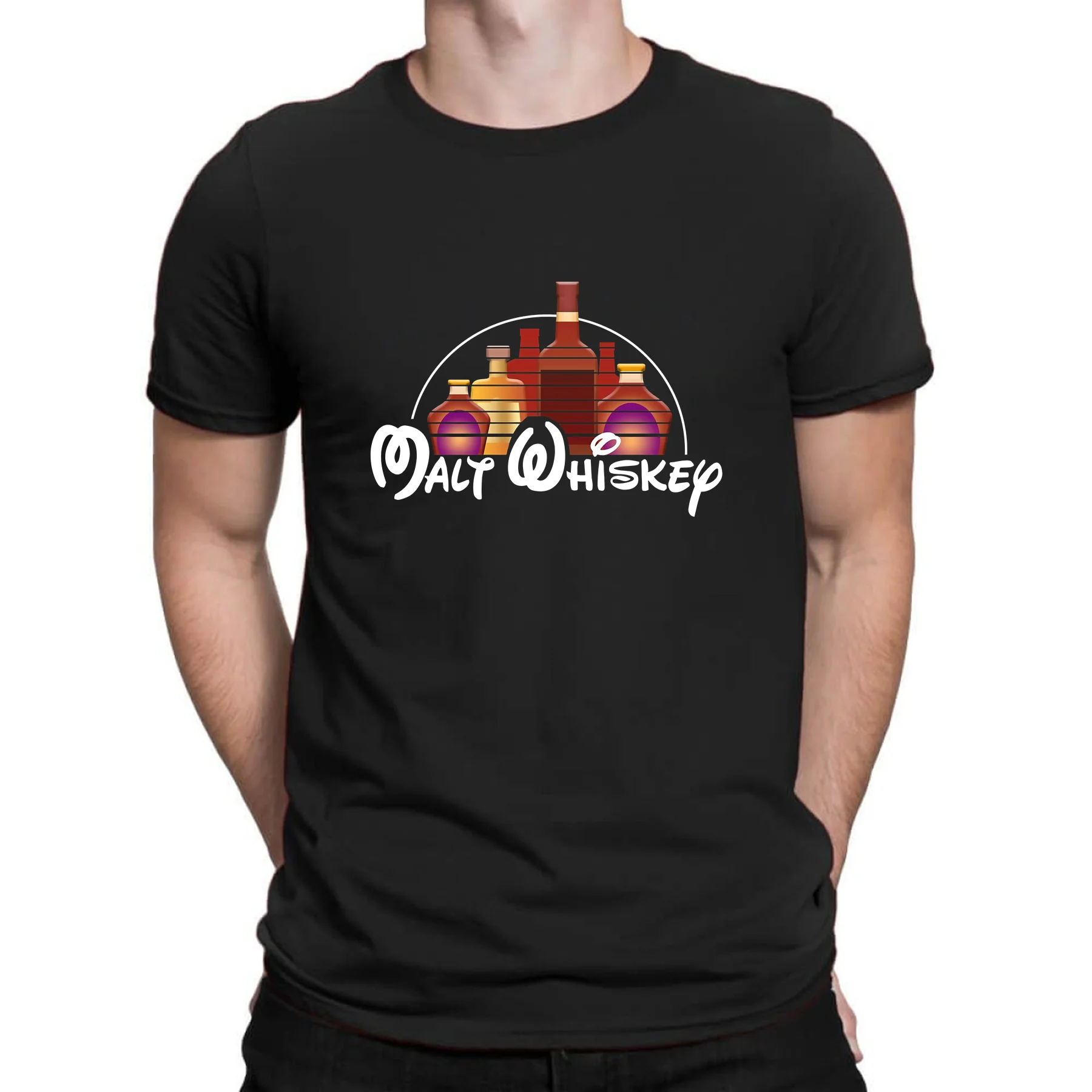 

Мужская футболка с короткими рукавами, летняя крутая футболка из 2023 хлопка с изображением солода и виски, уличная одежда в стиле хип-хоп, 100%