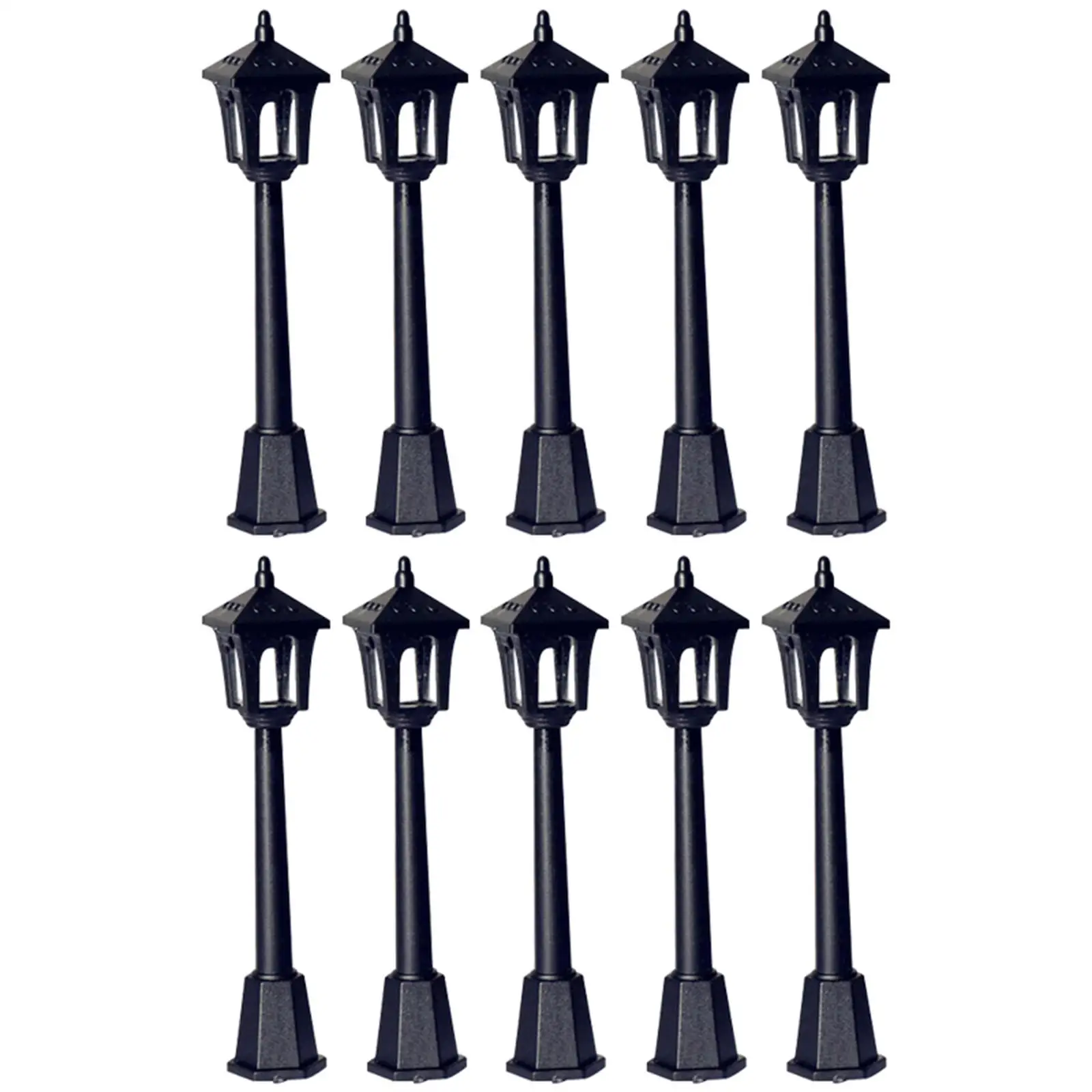 

10Pcs Mini Street Post Lights Dollhouse Decoration Accessories for Crafts Model Light Railway Train Post Lamps Dollhouse