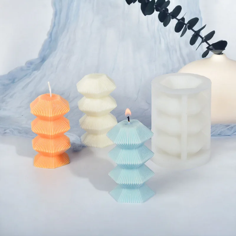 

Candle Molds Silica Gel Mould DIY Geometric Aromatherapy Mould for Mushroom Tower Candle Silicone Mold Candle Making Kit m